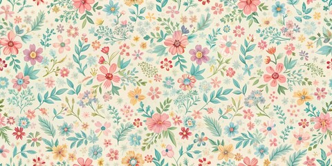 Watercolor Floral Pattern - Seamless Pastel Background, Floral Pattern, Watercolor Flowers, floral background, pattern design