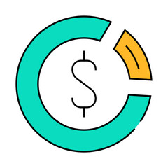 share of cashback from purchase line icon vector. share of cashback from purchase sign. isolated symbol illustration