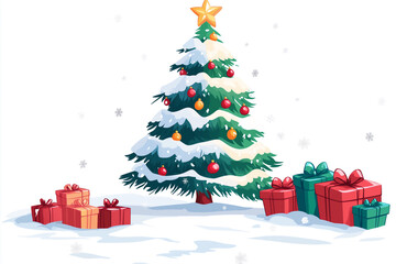 christmas tree with gifts