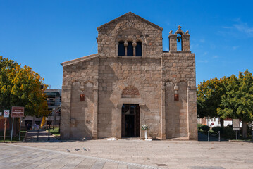 Church of San Simplicio in Olbia, Sardinia with Bell Tower