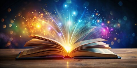 Open Book with Magical Light, book, magic, light, glow, fantasy, knowledge