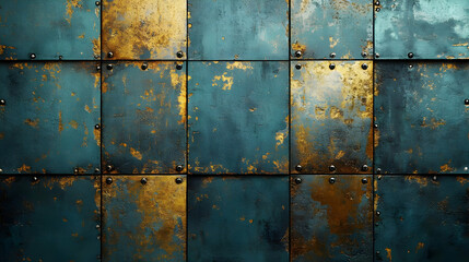 Blue and Gold Metal Texture Background