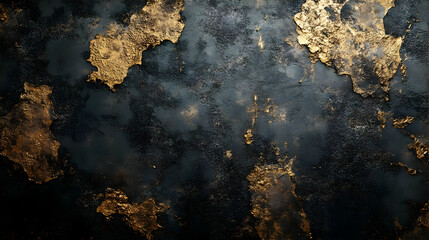Abstract Background With Black and Gold Paint Splatter