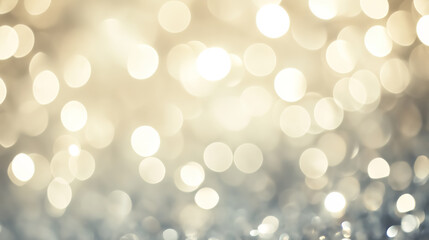 Obraz premium Abstract background with glittering vintage lights, de-focused in silver and white tones