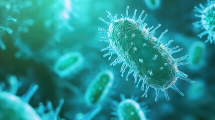 Fototapeta premium Microscopic World of Colorful Microorganisms