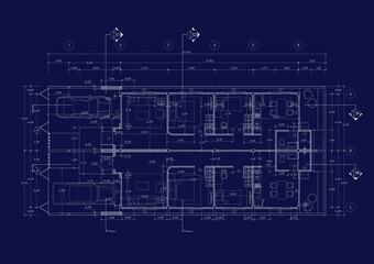 Obraz premium Floor plan designed building on the drawing.