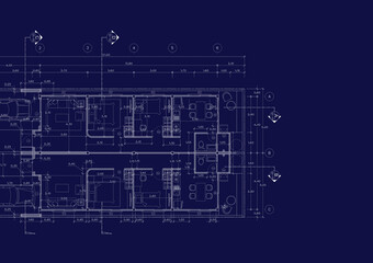 Floor plan designed building on the drawing.