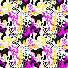 Naklejka premium Seamless abstract pattern of spots and drops