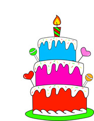 birthday cake with candles