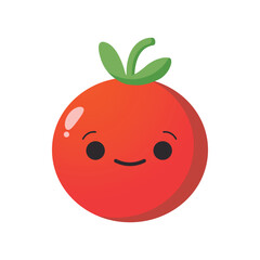 Vector illustration of a red tomato isolated on white , Tomato vector. Tomato on white background. Tomato vector in cartoon style