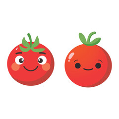Vector illustration of a red tomato isolated on white , Tomato vector. Tomato on white background. Tomato vector in cartoon style