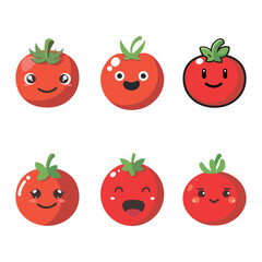 Vector illustration of a red tomato isolated on white , Tomato vector. Tomato on white background. Tomato vector in cartoon style
