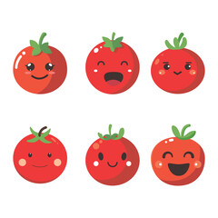 Vector illustration of a red tomato isolated on white , Tomato vector. Tomato on white background. Tomato vector in cartoon style