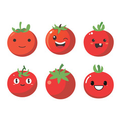 Vector illustration of a red tomato isolated on white , Tomato vector. Tomato on white background. Tomato vector in cartoon style