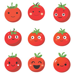 Vector illustration of a red tomato isolated on white , Tomato vector. Tomato on white background. Tomato vector in cartoon style