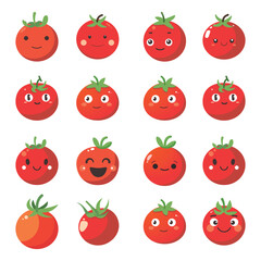 Vector illustration of a red tomato isolated on white , Tomato vector. Tomato on white background. Tomato vector in cartoon style