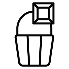 Chocolate Cupcake Vector Icons