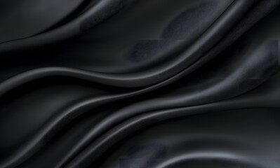 Obraz premium Smooth elegant black satin texture abstract background. Luxurious background design