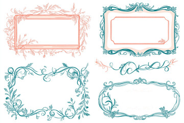 Set of elegant whimsical hand drawn design  