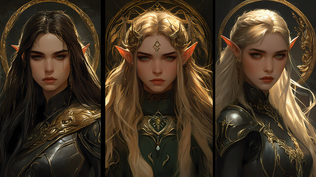 Enigmatic fantasies portraits of powerful female characters. from elven warriors to gothic beauties, fantasy artworks capture diverse characters and magical realms. Elven Kingdom. Illustration
