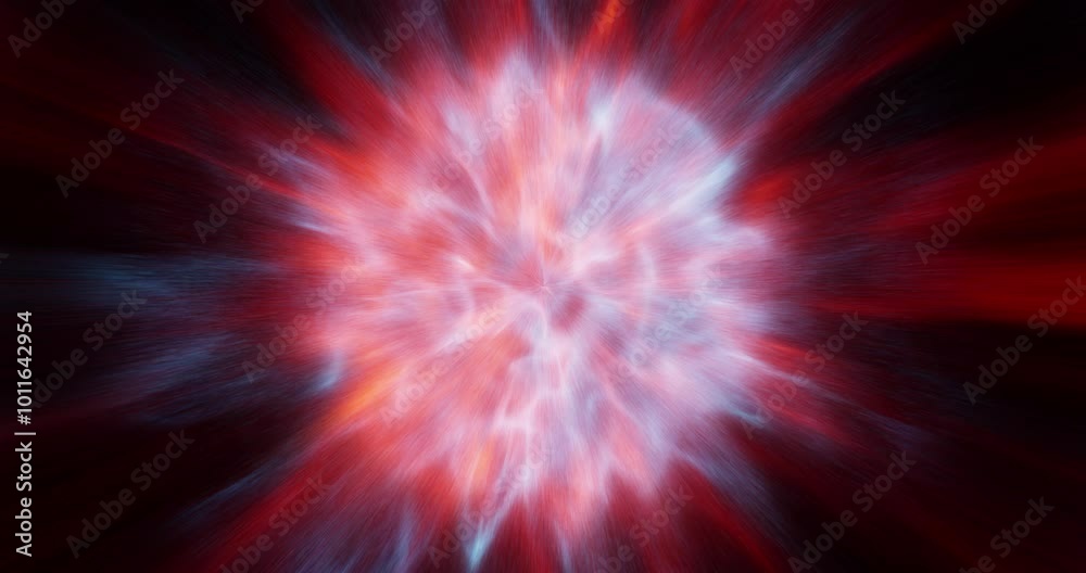Poster pulsating star loop: star pulsating with energy, emitting bursts of plasma. perfect for science-them