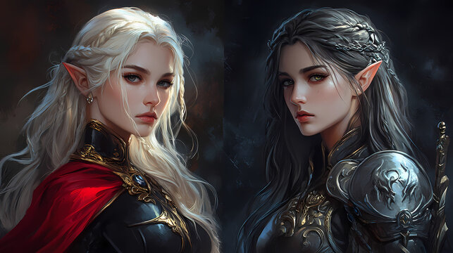 Enigmatic fantasies portraits of powerful female characters. from elven warriors to gothic beauties, fantasy artworks capture diverse characters and magical realms. Elven Kingdom. Illustration