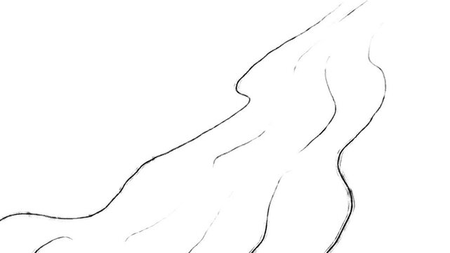river doodle hand drawn sketch on white background animation video