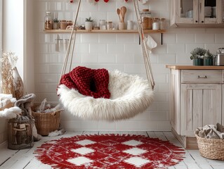 Obraz premium digital cozy Christmas swings for newborn photography