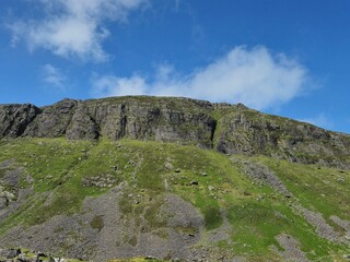 Green Grassy Peaks And Rocky Slopes: A Summer Landscape In Ireland'S Hills And Mountains