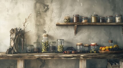 A lush, green potted plant thriving in a rustic, weathered pot on a windowsill, exuding freshness and natural beauty amidst a backdrop of textured walls.