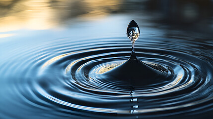 Ripples from a Single Water Drop in Minimalist Style