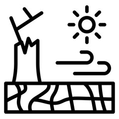 Desertification Vector Icons