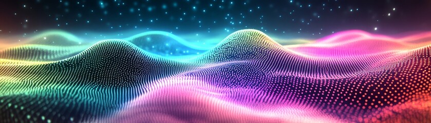 Fototapeta premium Abstract Colorful Neon Dotted Landscape