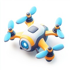 Cartoon Drone with Propellers