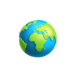 Naklejka premium Cartoon planet Earth icon isolated on transparent background