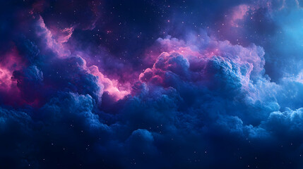 Fototapeta premium Abstract Night Sky Background with Pink and Blue Clouds
