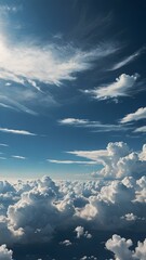 Fototapeta premium A wide, open sky with vivid blue tones, minimal clouds, and a feeling of endless space and freedom 