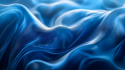 Obraz premium Abstract Blue 3D Background - Wavy Lines and Textures