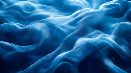 Obraz premium Abstract Blue Fabric Background - Wavy Texture and Shimmer