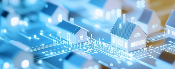 Smart City Home Blueprint in 3D - Innovative Technology and Automated Systems for Energy Efficiency and Contemporary Urban Living Solutions