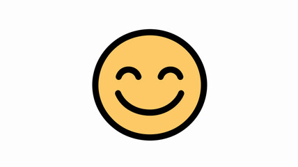 Fototapeta premium Happy Emoji Smiling Face Minimalist Thin Line Vector Icon for Social Media, Messaging Apps, and Digital Communication