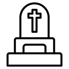 Fototapeta premium Tombstone Vector Icons