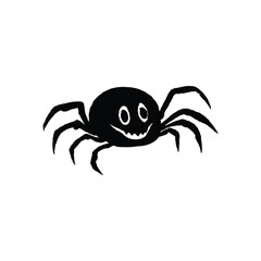 Cute Spider isolated on white background. hand draw black spider. Vector