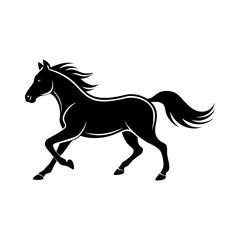 horse silhouette isolated on white