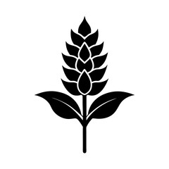 set of silhouettes of leaves