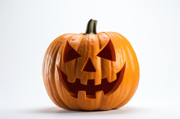 Obraz premium Halloween night. Candle lit Halloween Pumpkins. Halloween Backdrop with spooky pumpkins.