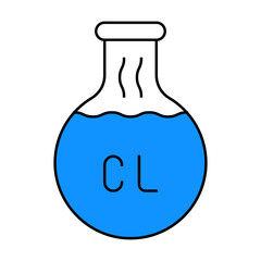 chlorine flask line icon vector. chlorine flask sign. isolated symbol illustration