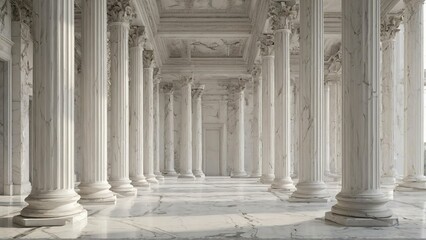 Obraz premium Architecture, classical marble columns - classical design evoking a feeling of luxury and history
