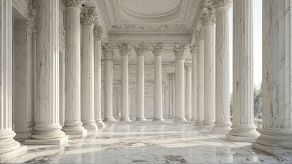 Architecture, classical marble columns - classical design evoking a feeling of luxury and history