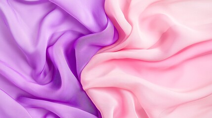 Obraz premium Dreamy Lavender and Soft Pink Chiffon Fabric - Ethereal Weaving Patterns for Romantic Fashion and Delicate Textiles in a Flowing Ambiance